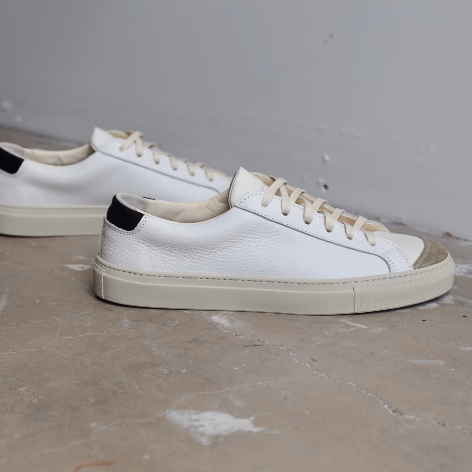 Opie Way | Men's James Court Sneaker Lo • Ivory and Black