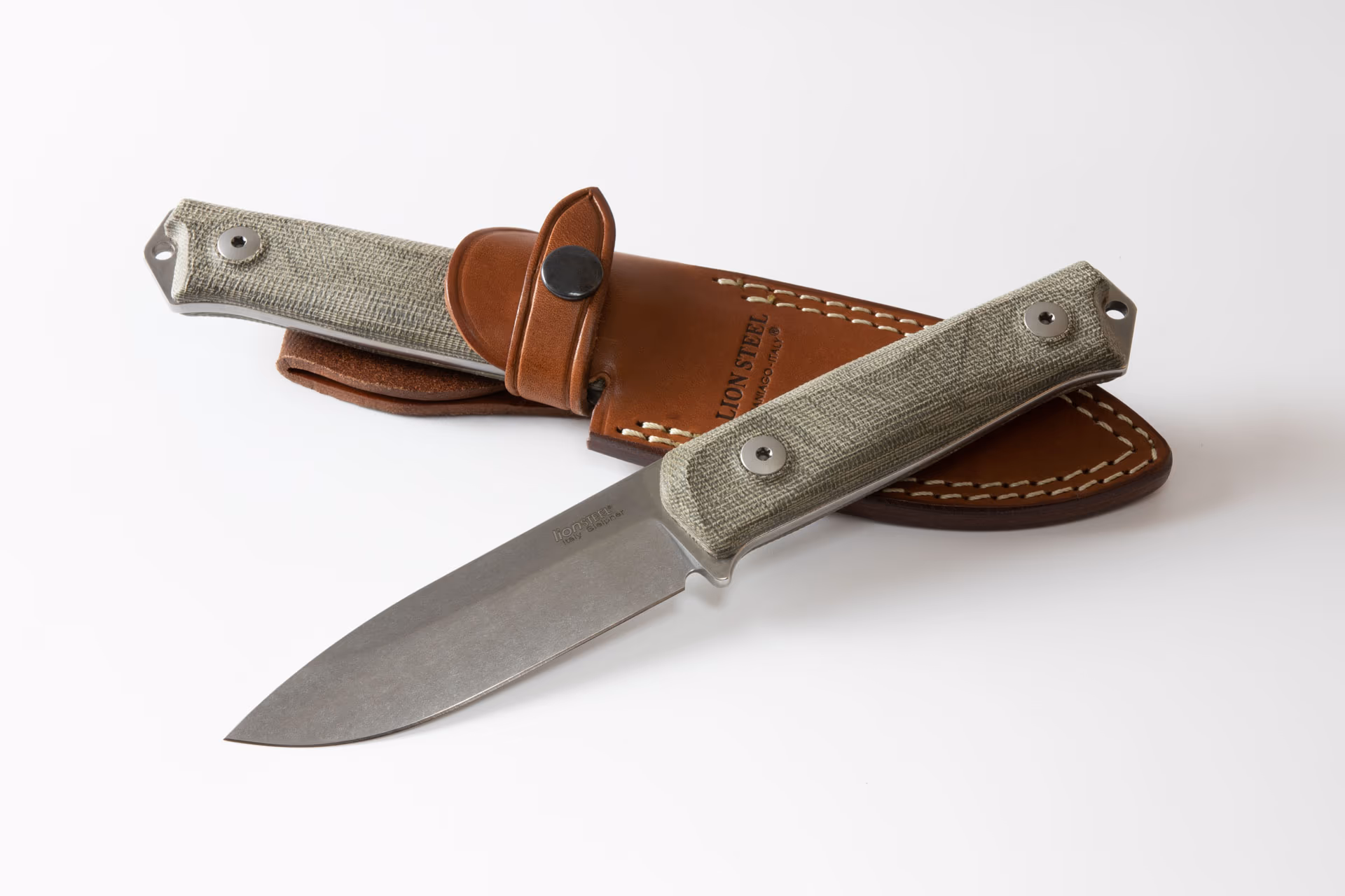 lionSTEEL | B41 Canvas Fixed Blade Knife - Green